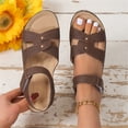thumbnail image 5 of Domuza Womens Orthopedic Sandals Arch Support Flat Wedge Sandals Wide Non Slip Slip on Beach Slippers Comfort 2026 Foam Shoes Coffee 8.5（EU-41）, 5 of 6