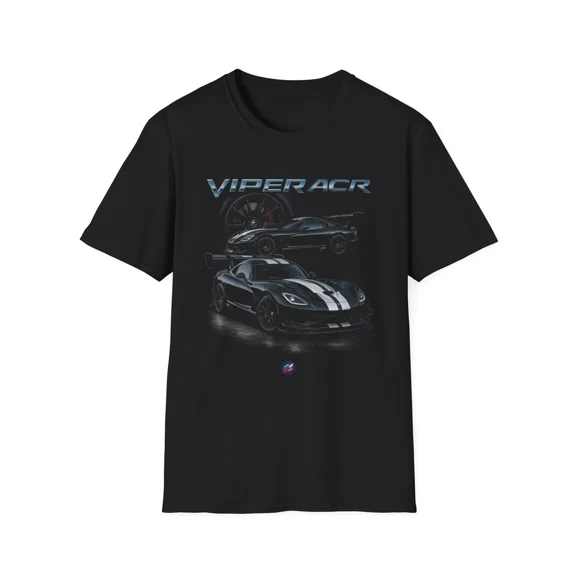 Viper ACR Shirt | Black Track Beast with Silver Stripes Car Tee