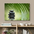 thumbnail image 2 of IDEA4WALL Canvas Print Wall Art - Black Rocks on River & Green Tropical Leaves - Nature Landscape Photography Realism Scenic Cool for Living Room, Bedroom, Office - 12"x18", 2 of 5