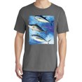 thumbnail image 2 of Wild Bobby, Cool Skipjack Bluefin Albacore Tuna, Fish, Trio Garment-Dyed Washed Look Short Sleeve Tees, Charcoal, Medium, 2 of 3
