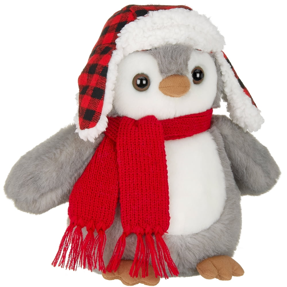 Bearington Cappy Plush Penguin Stuffed Animal with Hat and Scarf, 9.5