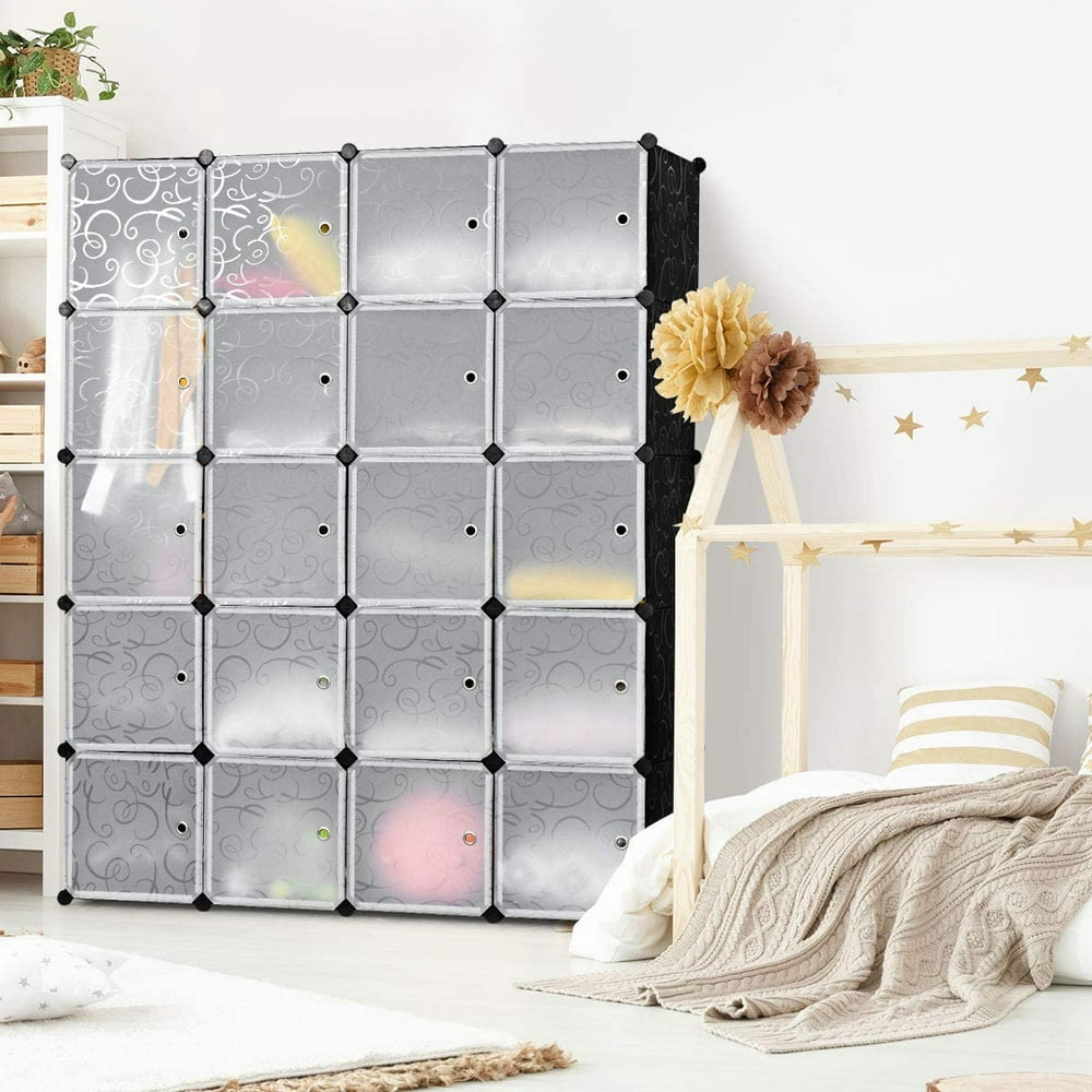 20Cube Storage Shelves with Doors, Modular Book Shelf Organizer Units