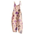 thumbnail image 2 of WXLWZYWL Womens One Piece Jumpsuit Summer Boho Casual Wide Leg Overalls Cute Cartoon Mushroom Printed Vintage Overalls Plus Size Casual Spaghetti Strap Baggy Rompers with Pockets, 2 of 5