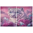 thumbnail image 2 of BZSMCE Set of 2 Pieces Kitchen Window Curtain Fashion Snow Leopard Fantasy Art Printed 27x24in/27x36in, 2 of 9
