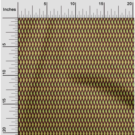 oneOone Viscose Chiffon Fabric Geometric Ikat Printed Fabric 1 Yard 42 Inch Wide