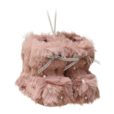 

Hanging Ornament Solid Color Decorative Portable Boot Pendant with Chain for Holiday Pink pinshui