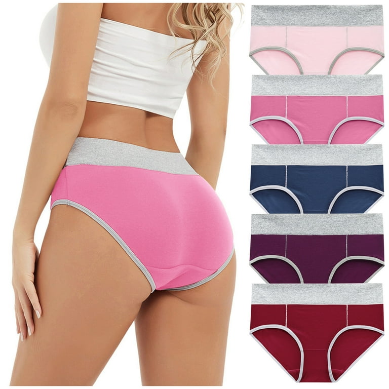 Pimfylm Thongs For Women Pack Cotton High Waisted Womens Underwear