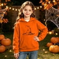 thumbnail image 5 of BLTIBY Girls Boys Halloween Hoodie Sweatshirts Casual Pullover Pumpkin Graphic Fleece Tops Stylish for Casual Daily Wear with Pockets Orange 4 5-6 Years, 5 of 9