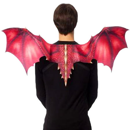Soft Feel Dragon Wings Adult Costume Accessory, Red