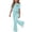 Sky Blue, variant on Enyan Girls Clothes Short Sleeve Graphic Tee and Cargo Pants Set Summer Casual 2-Piece Outfit,7-8 Years