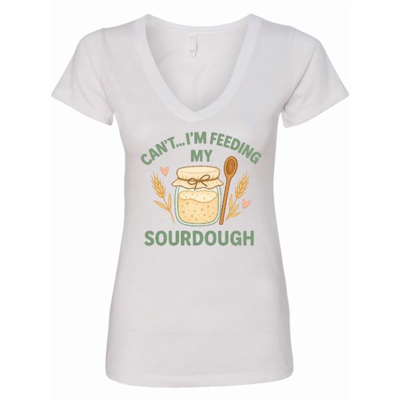 Inktastic Sourdough Starter Baker Women's V-Neck T-Shirt