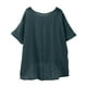 thumbnail image 5 of Tops de punto para mujer,Camiseta de lino para mujer, manga corta, cuello en V, blusa informal transpirable, tejido de poliéster, para uso doméstico, sopatenor, 5 of 9
