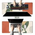 thumbnail image 4 of Desk Pad, Boho Abstract Art Large Mouse Pad, Non-Slip Rubber Base Mousepad with Stitched Edges, Keyboard Mouse Mat Desk Pad for Women Men Work, Laptop, 31.5 X 11.8 Inch, Modern Abstract Art Leaves, 4 of 6