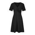 thumbnail image 4 of Aobny Plus Womens Summer Dresses 2025 Black for Curvy A-Line Mini Wrap Party Dresses for Women Elegant Classy, 4 of 6
