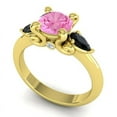 thumbnail image 2 of 2.50 T.C.W Latest Design Round Cut Pink Sapphire & Black Onyx Gemstone Ring for Birthday Gift Solid 18K Yellow Gold Size 9 by Diamond-Capitals, 2 of 8