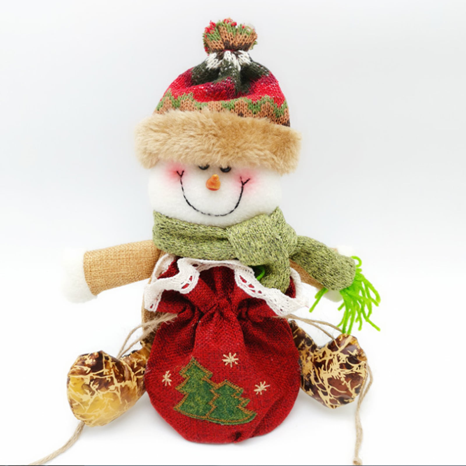 for Christmas Party Christmas Gift Bags Apple Bag Transparent Bag 3D Design Linen Fabric Christmas Bags,Christmas Decorations Santa Snowman Doll Storage Bag Christmas Candy Bag Snowman