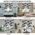 thumbnail image 3 of Black Geometric Moroccan Swag Valances for Windows, Kitchen Curtains 36 Inch Length 2 Panels Set, Abstract Art Grey Ombre Modern Short Curtains for Small Windows Rod Pocket Cafe Curtains 28"x36", 3 of 8
