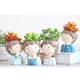 thumbnail image 5 of Paquete de 3 Macetas de Resina Artesanal con Escultura Macarena para Interior Suculentas Envase de plantador de niños de resina, 5 of 8