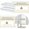 thumbnail image 6 of PORKISS Sideboard Buffet Cabinet, Wooden Storage Cabinet with Doors and Shelves, Modern Buffet Cabinet with Metal Legs for Dining Room, Entryway, White, 6 of 10