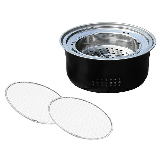 Parrilla portátil para barbacoa, estufa para té, fogatas, fogatas, estufa de barbacoa, estufa de mesa negro