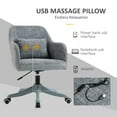 thumbnail image 3 of Vinsetto Massage Barrel Office Chair, USB Powered, Gray, 3 of 9