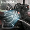 thumbnail image 4 of Portable Vehicle Cooling Fan, Metal Blades, Quiet Operation, Less Power Consumption for Car Truck RV Boat Bus SUV, Heavy Duty, Advanced Noise Reduction Technology, Secure Clamp, 4 of 7