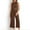 Brown, variant on Women's 2 Piece Outfits, Sleeveless Vest and Wide Leg Pants Two-piece Sets, Summer Casual Loose Tank Exposed Navel Side Pockets Wide Legs Pants Sets, Vacation Matching Sets