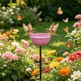 thumbnail image 4 of Metal Flower Bird Bath Garden Stake 2-In-1 Outdoor Decor for Birds Butterflies Hummingbirds Pollinator Watering Station Bird Feeder Bowl Handmade Yard Art Gift for Outdoor Garden Ornament, 4 of 6