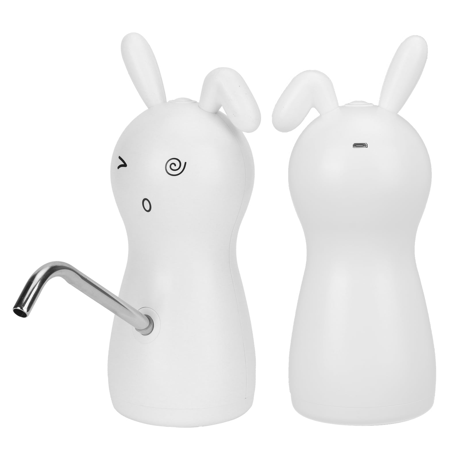 M Buder Electric Water Dispenser Portable USB Charging 450ml Quantitative Water Cooler Pump for 4.5L-18.9L (1.2-5 Gal) Barreled Water Rabbit Shape White
