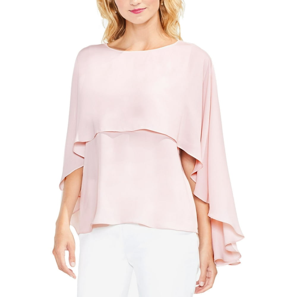 Vince Camuto - Vince Camuto Womens Large Ruffle Layover Tiered Blouse ...