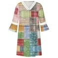 thumbnail image 3 of Robes d'Été pour Femmes Mode Femmes Été Décontractée Robe Imprimée Col en V Manches Courtes Robe Ample, 3 of 5