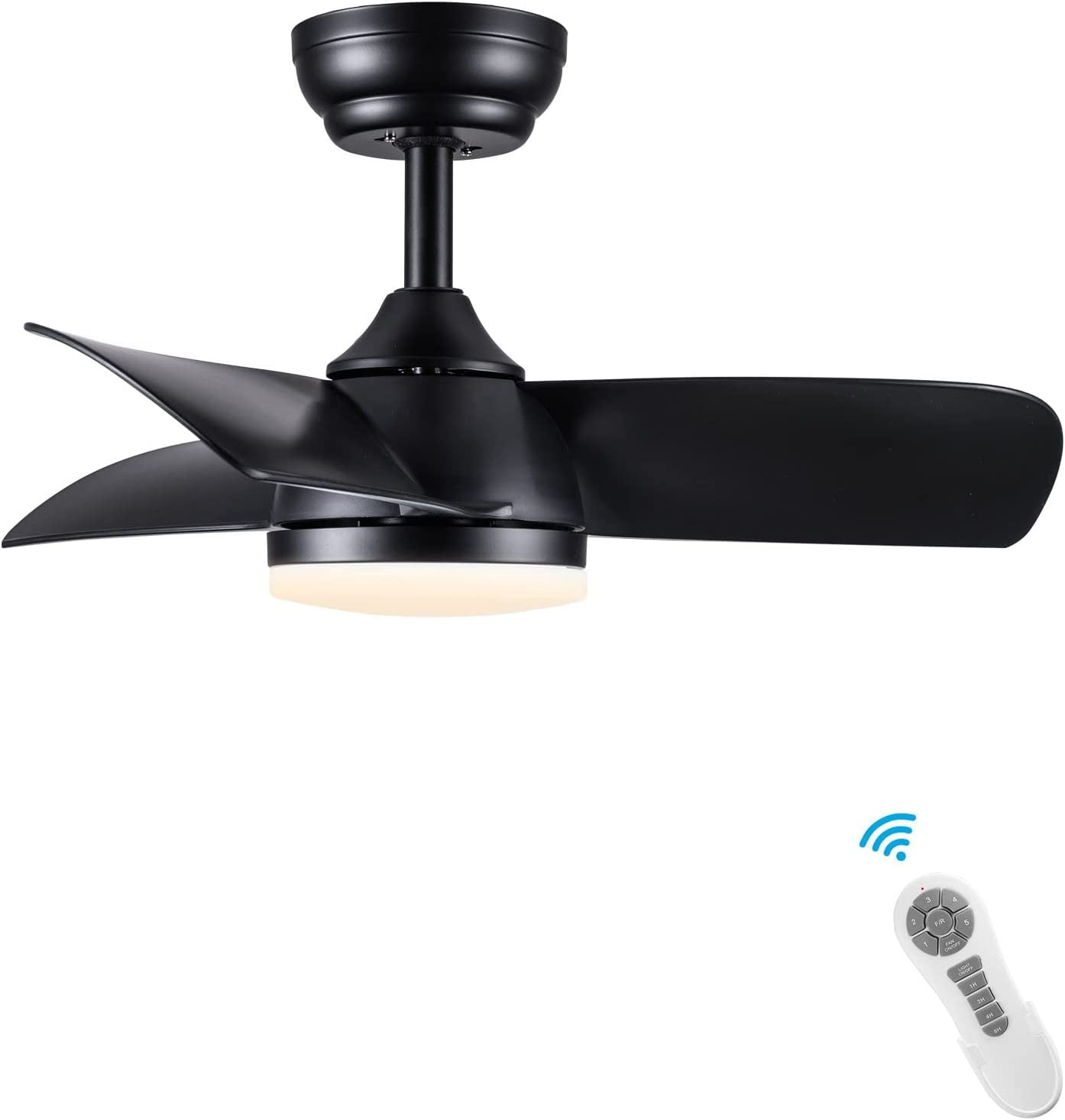 Black Ceiling Fans with Lights and Remote 28 Inch Modern Ceiling Fan