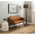 thumbnail image 3 of LumiSource Black Steel, Camel PU Daniella High Back Bench, 3 of 12