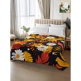 thumbnail image 2 of Spring Flowers Twim Size Flat Sheet, Wrinkleproof & Fadeproof Cooling Flat Bed Sheet Only, Orange Red White Daisy Flower Floral Breathable Soft Bedding Top Sheets 66 x 96 Inches, 2 of 8