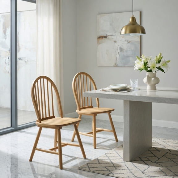 GVN Dining Chairs,Set of 2 Vintage Windsor Wood Chair with Spindle Back for Dining Room