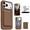 Brown, variant on Dteck Strong Magnetic for iPhone 17 Pro Case with Detachable Card Holder, Camera Lens Cover, Glass Screen Protector, Silicone Shockproof Drop Protection Phone Cover for 17 Pro,Rose