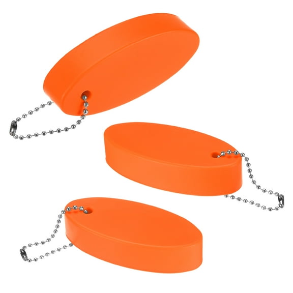 Uxcell 3-Pack Floating Key Chain for Boating, Waterproof Bright Color Key Rings for Outdoor Water Sport [Orange]