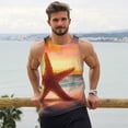 thumbnail image 6 of Fotbe Starfish Sunset Sea Beach Pattern Men's Quick Dry Workout Tank Top Gym Muscle Tee Fitness Bodybuilding Sleeveless T Shirt Breathable Workout Shirt-Small, 6 of 9