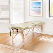 Saloniture Professional Portable Massage Table with Backrest - Cream