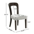 thumbnail image 2 of Dining Chairs Set of 2, Upholstered Kitchen Side Chairs with Gray Fabric Seating Dark Brown Solid Rubber Wood Legs, 330 LBS Weight Capacity, 2 of 16