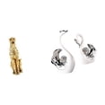 thumbnail image 6 of 2 Pieces Cheetah Figurine Swan Statue Animal Sculpture Ceramic Table Centerpiece for Home Office Decor, 6 of 8