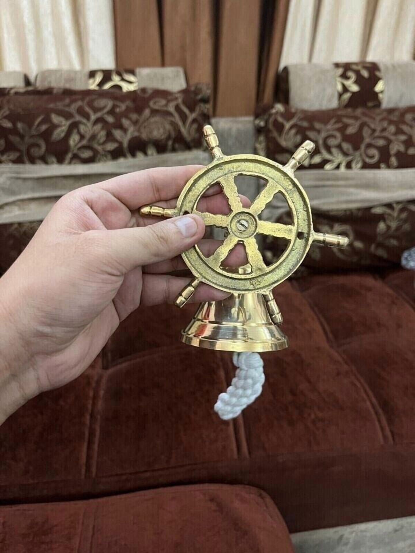 4 inch Nautical Antique Brass Ship Bell Wall Hanging Door Bell Christmas Decorative & Gift Item