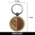 thumbnail image 2 of Third Last Quarter Moon Phase Round Keychain Charm Tag - Engraved Wood, 2 of 6