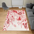 thumbnail image 2 of Paisley Turkish Area Rug, Oriental Motifs with Swirled Branch and Flower Pattern Bohemian Illustration, Soft Carpet for Living Room Decor with Distressed Look, 4' X 5.7', Red Coconut, by Ambesonne, 2 of 4