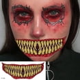 thumbnail image 3 of Pegatina de cara de Boca Grande de terror de Halloween, pegatinas de tatuaje, divertido maquillaje, fiesta, fantasma, Festival, vestidor, decoración de halloween, 3 of 4