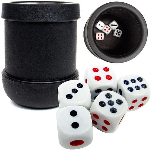 Trademark Poker Black Heavy Duty Dice Cup with 5 Dice