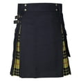 thumbnail image 4 of RUTAYY Women Men's Scottish Festival Fashion Scottish Style Plaid Color Contrasting Pocket Pleated Skirt Solid Color Flowy Swing Pleated Beach Skirts, 4 of 4