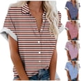 thumbnail image 1 of Fiudx Ofertas Flash Artículos En Oferta Blusas de Manga Corta Estampadas Informales Regulares para Mujertop, 1 of 5
