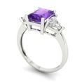 thumbnail image 2 of Clara Pucci 14K White Gold 2.82ct Amethyst Three-Stone Ring for Women, 2 of 8