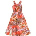 thumbnail image 3 of Girls Dress Floral Cotton Casual Summer Beach Sundress 6 Years, 3 of 6